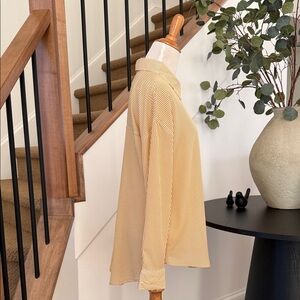 Alison Joy Yellow & White Stripe Button Blouse – 100% Polyester Size  XS